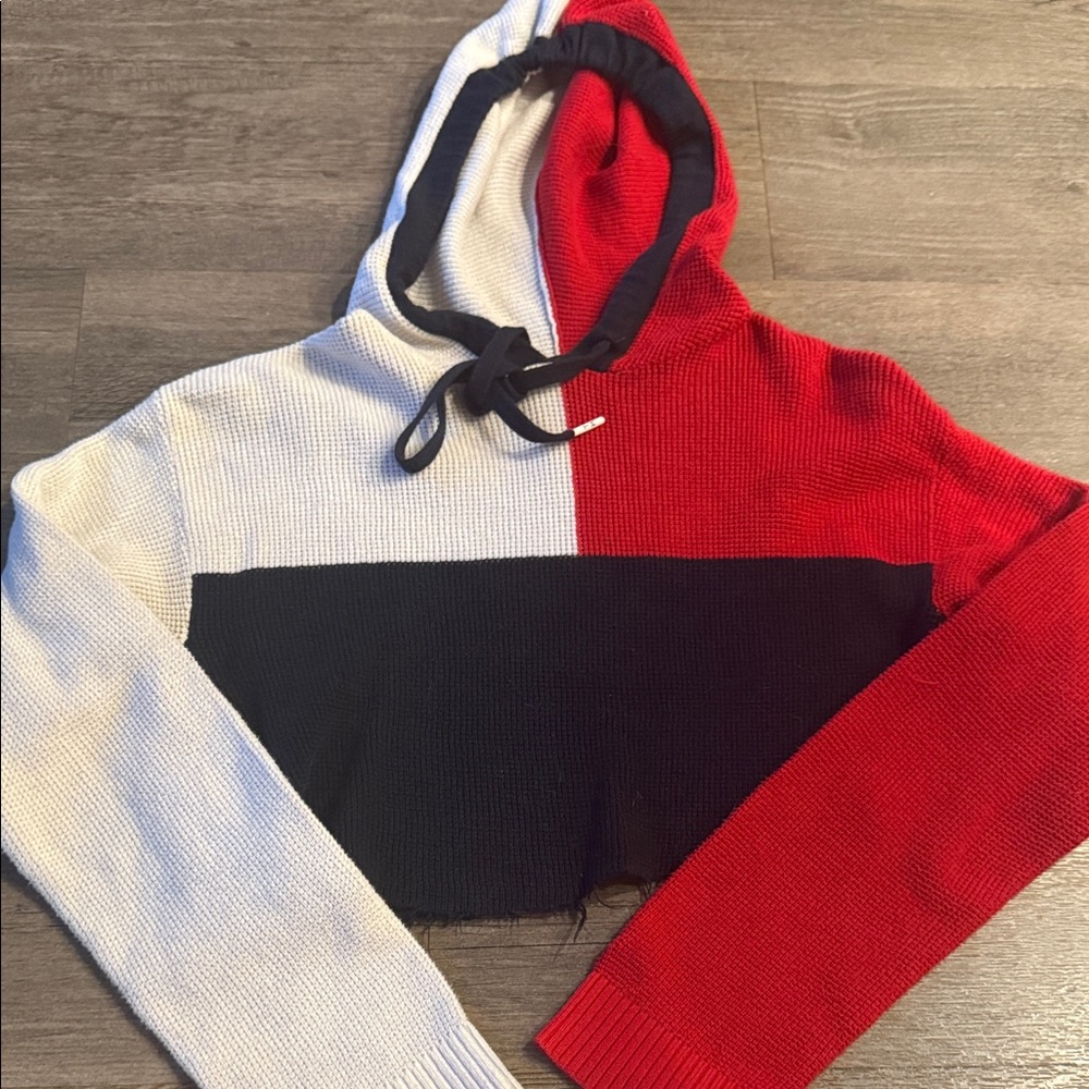 Tommy Hilfiger Red, Black, and White Crop Top